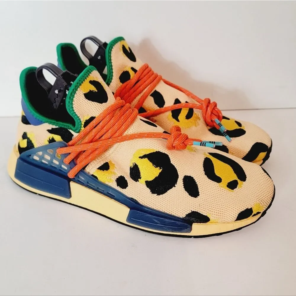 Adidas x Pharrell NMD Hu 'Animal Print' Sneakers Pulse Amber Size 9